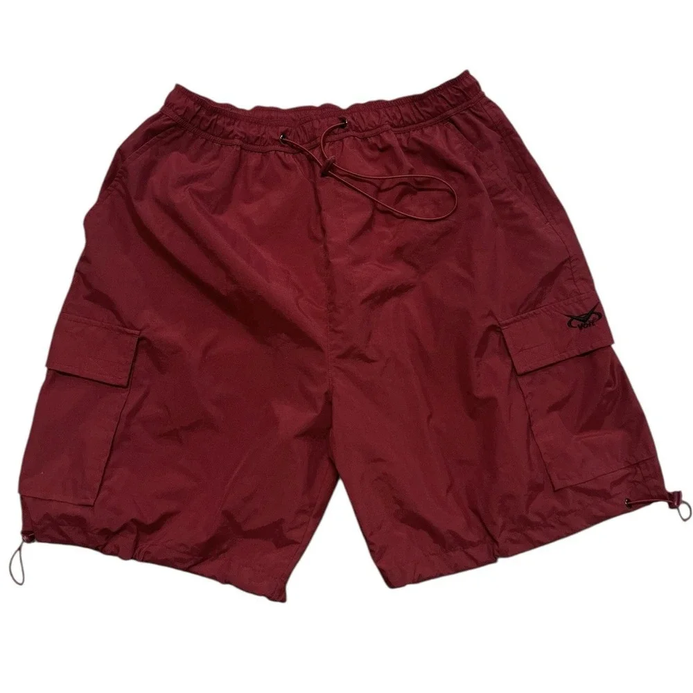 Voit Men's Red Cargo Swim Trunks Size Large Nylon Mesh Lined Y2K Style 8